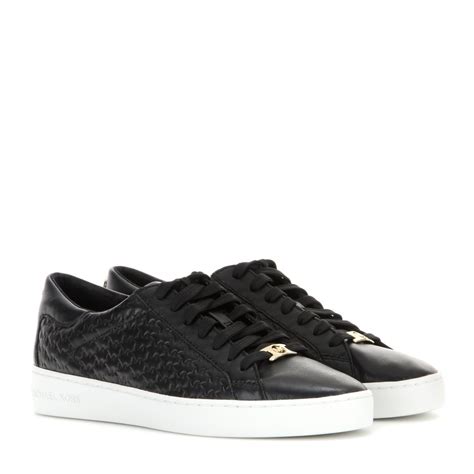 tenis michael kors leather black|Michael Kors denim sneakers.